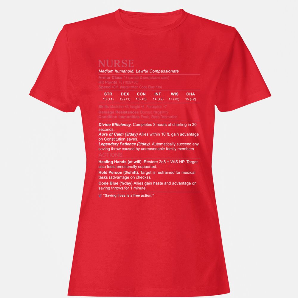 Nurse Stats 3 Women's T-Shirt - Red - 13