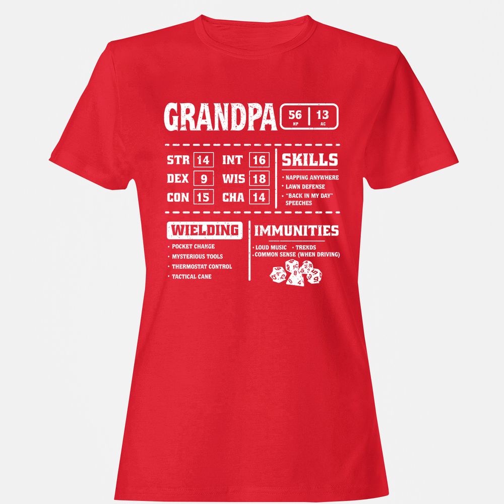 Grandpa Stats 2 Women's T-Shirt - Red - 13