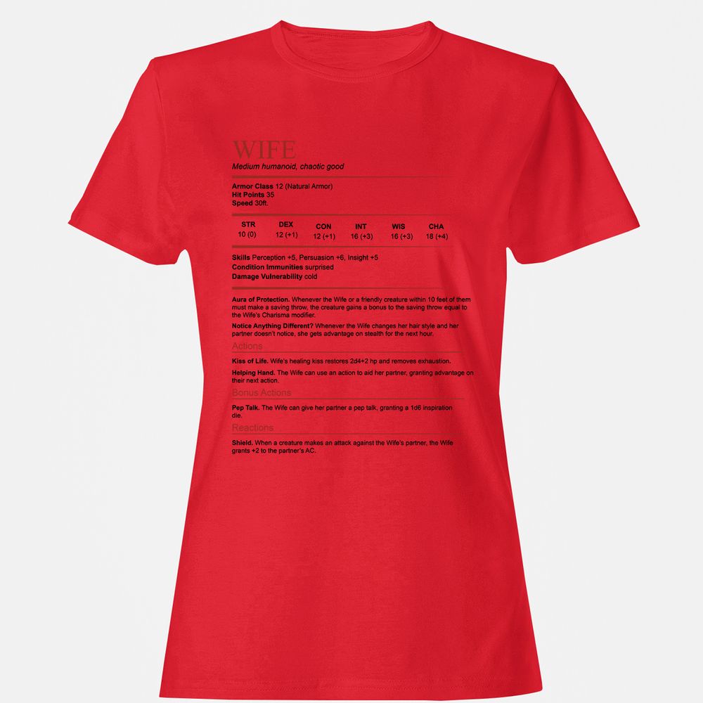 Wife White Women's T-Shirt - Red - 13