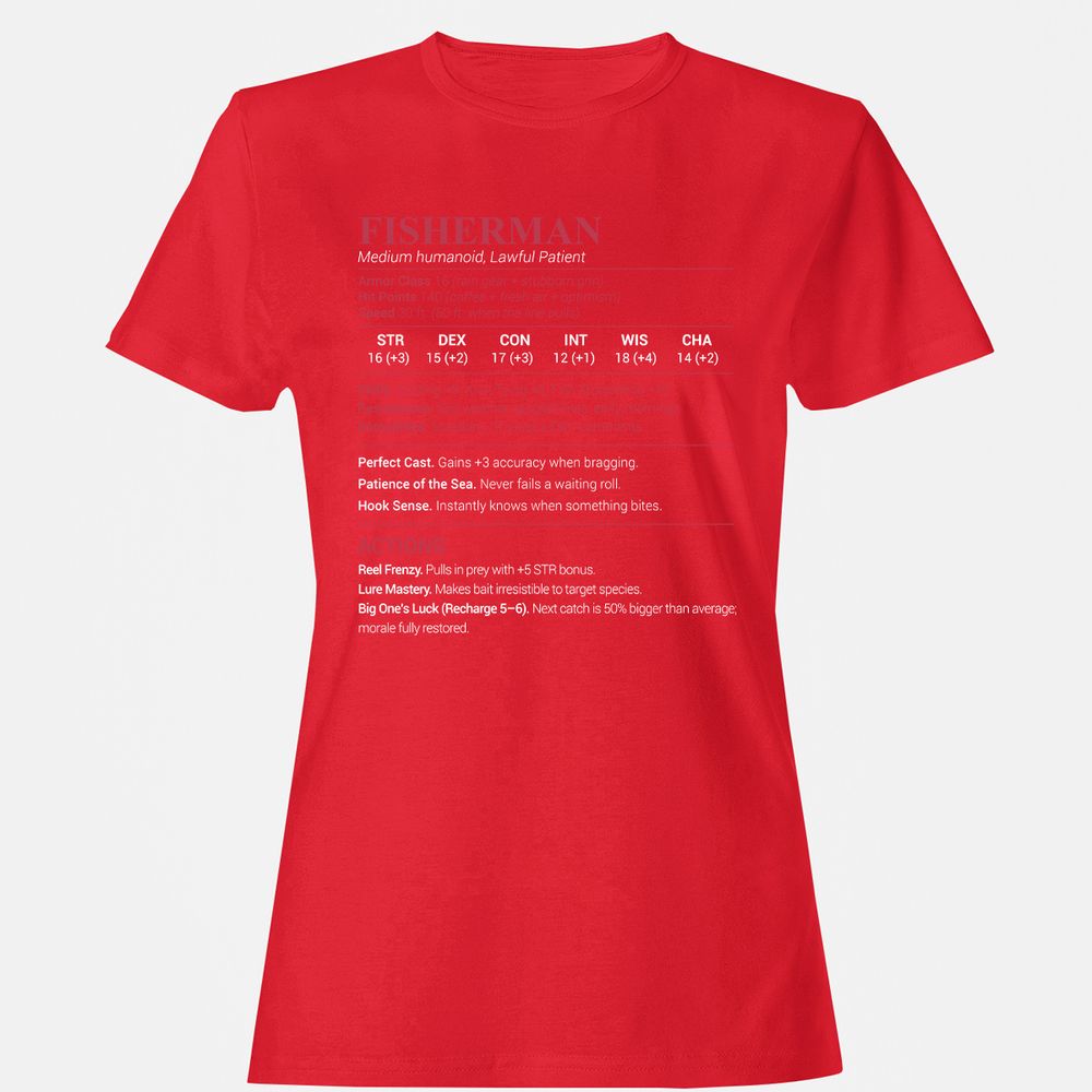 Fisherman Stats Women's T-Shirt - Red - 13