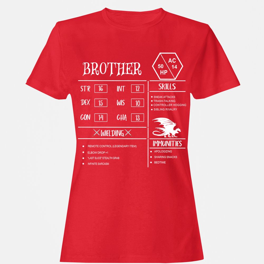 Brother Stats Women's T-Shirt - Red - 13