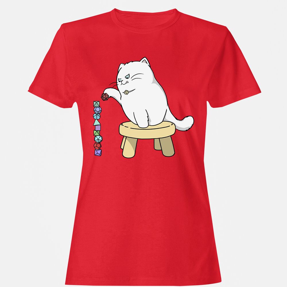 Cat Stacking Dice Women's T-Shirt - Red - 13