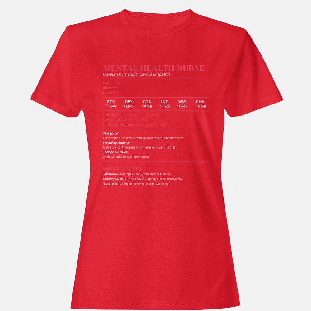 Mental Health Nurse Stats Women's T-Shirt - Red - 13