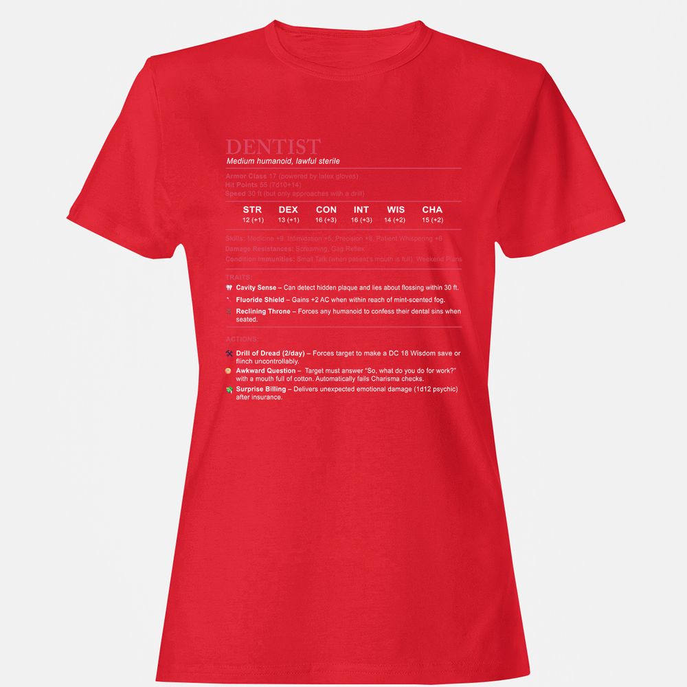 Dentist Stats Women's T-Shirt - Red - 13