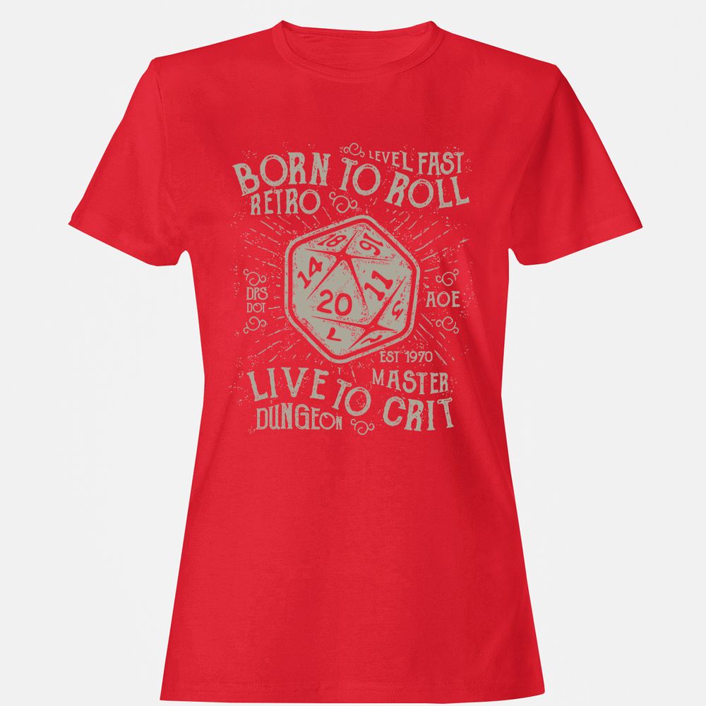Born To Roll Live To Crit Women's T-Shirt - Red - 13