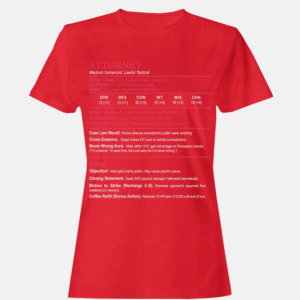 Attorney Women's T-Shirt - Red - 13