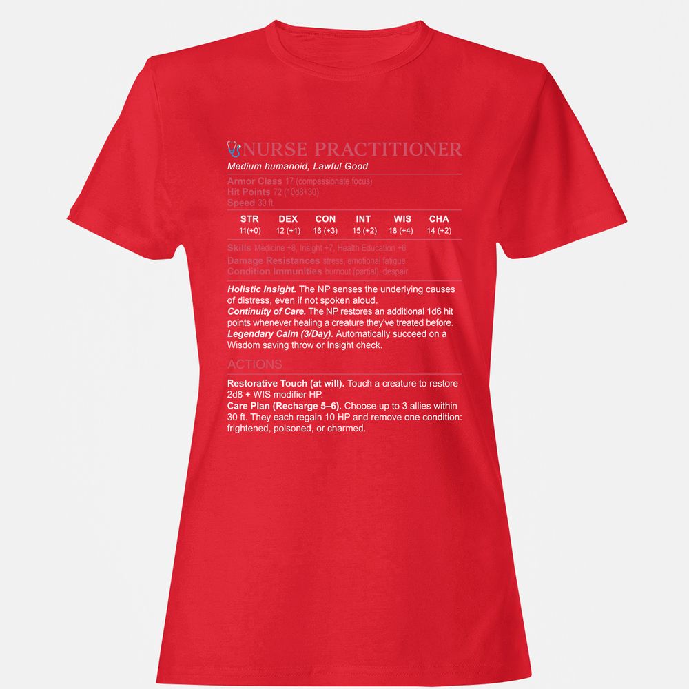 Nurse Practitioner Stats Women's T-Shirt - Red - 13