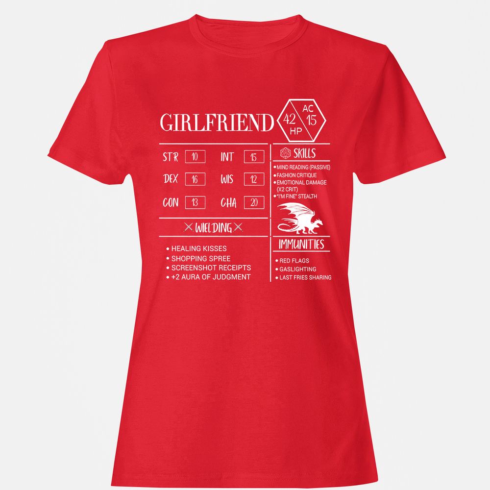 Girlfriend Stats Women's T-Shirt - Red - 13