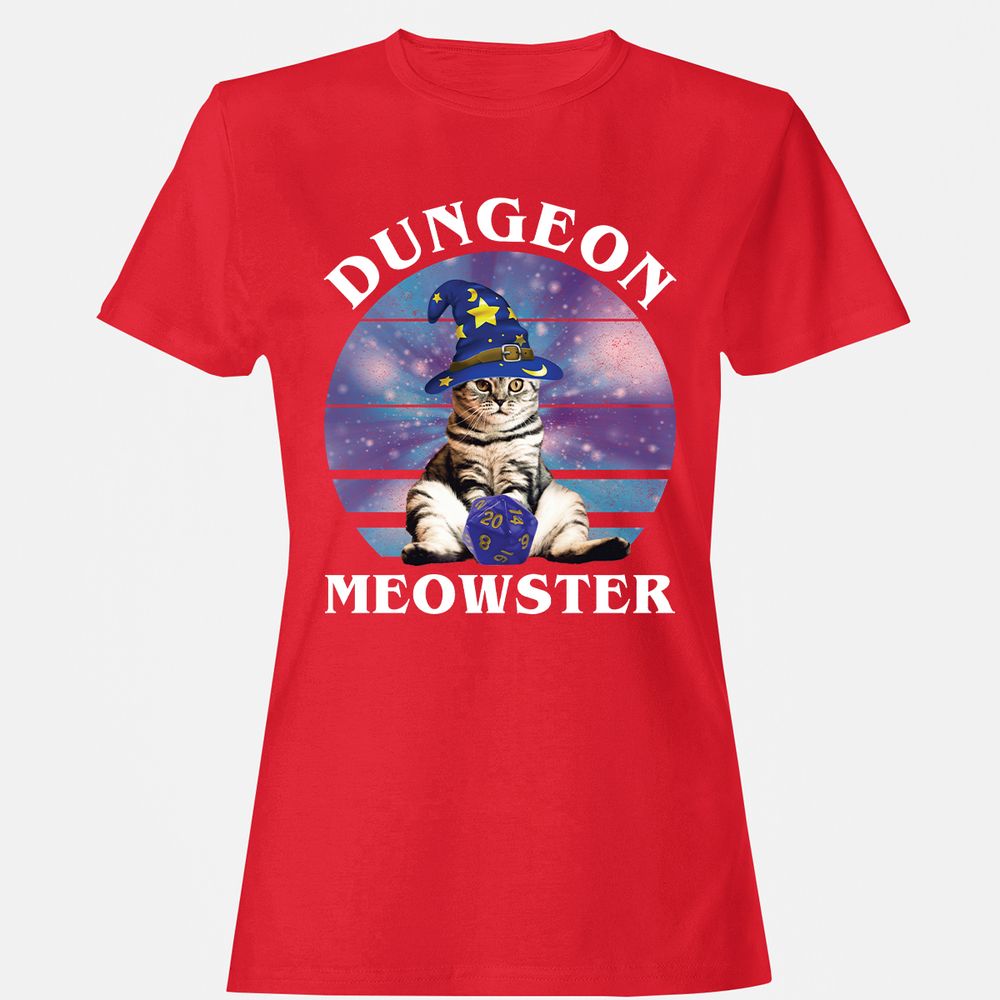 Dungeon Meowster Vintage Women's T-Shirt - Red - 13