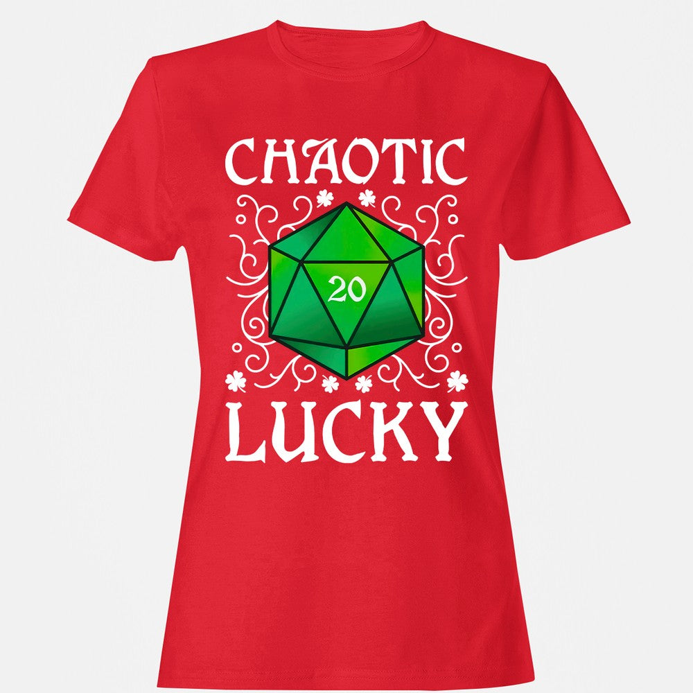 Chaotic Lucky D20 Dice Women's T-Shirt - Red - 13