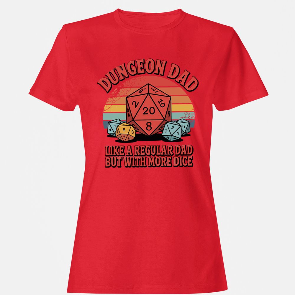 Dungeon Dad With More Dice Women's T-Shirt - Red - 13