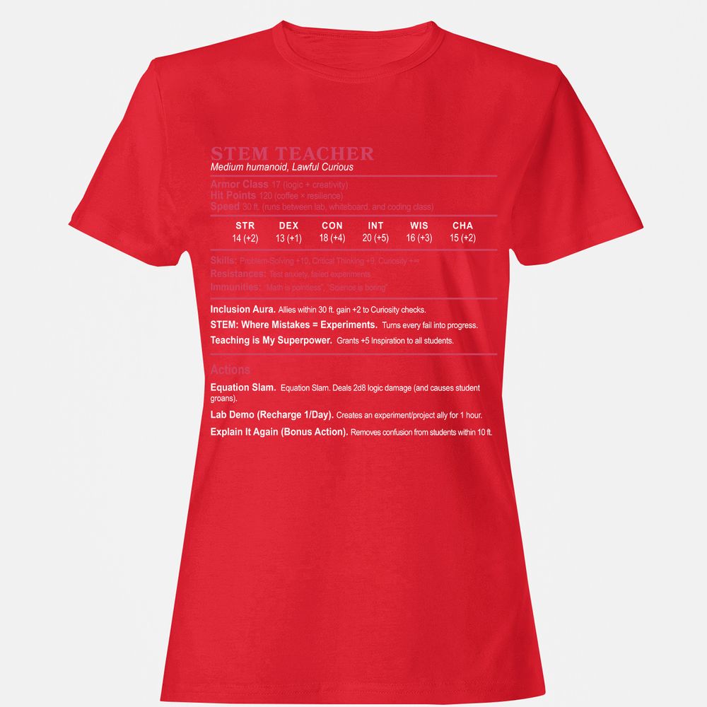 STEM TEACHER Women's T-Shirt - Red - 13
