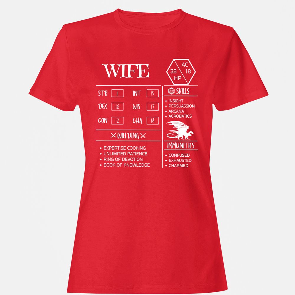 Wife Stats 2 Women's T-Shirt - Red - 13
