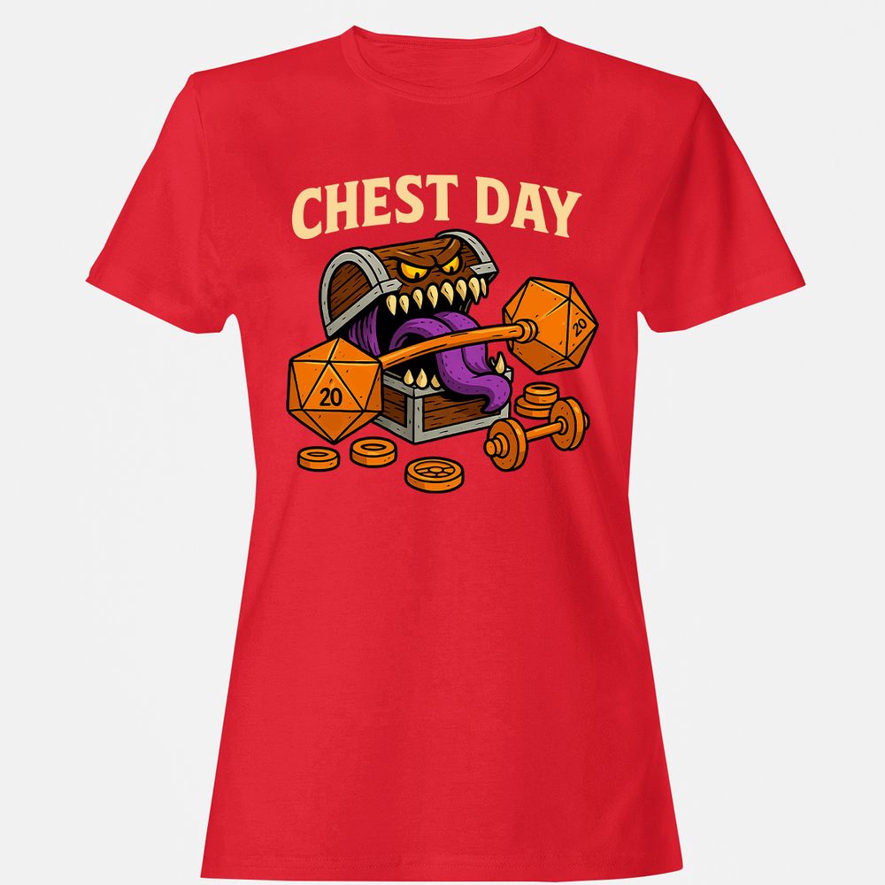 Chest Day Women's T-Shirt - Red - 13
