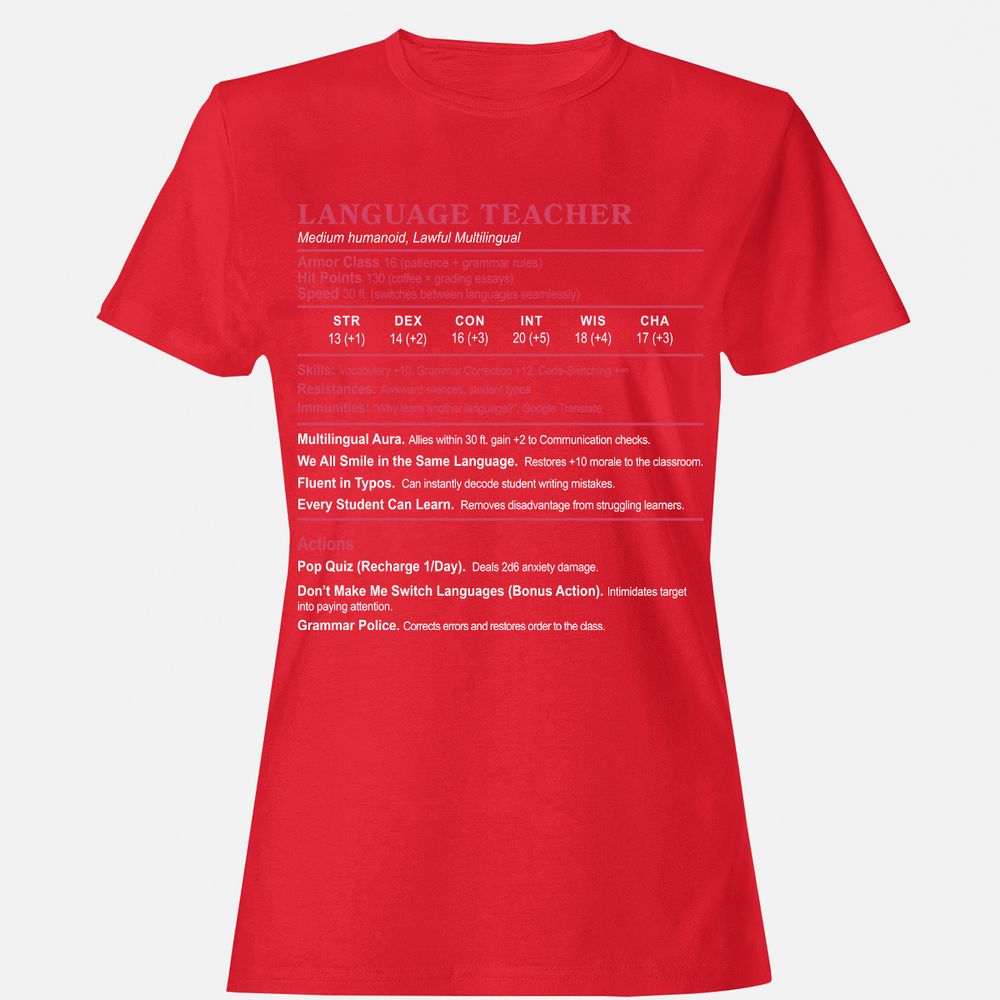 Language Teacher Women's T-Shirt - Red - 13