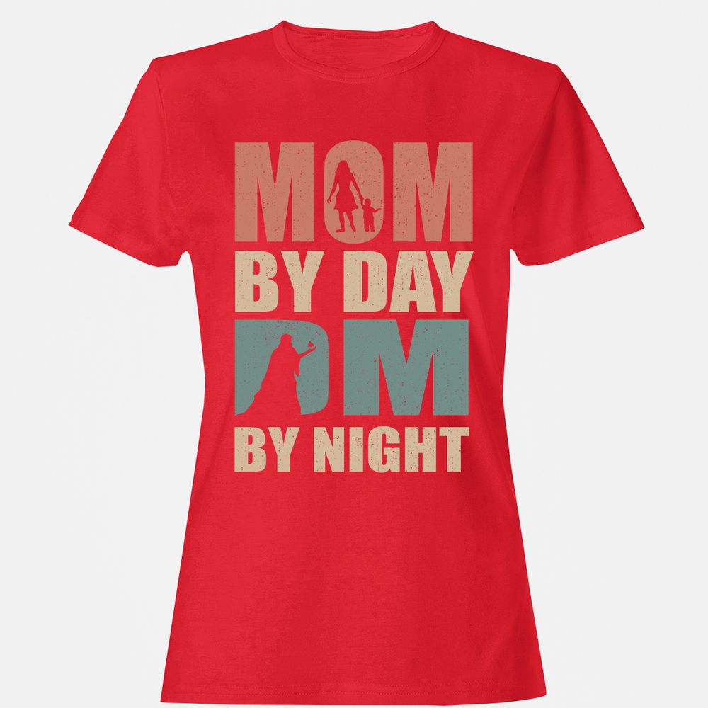 Mom By Day DM By Night Women's T-Shirt - Red - 13