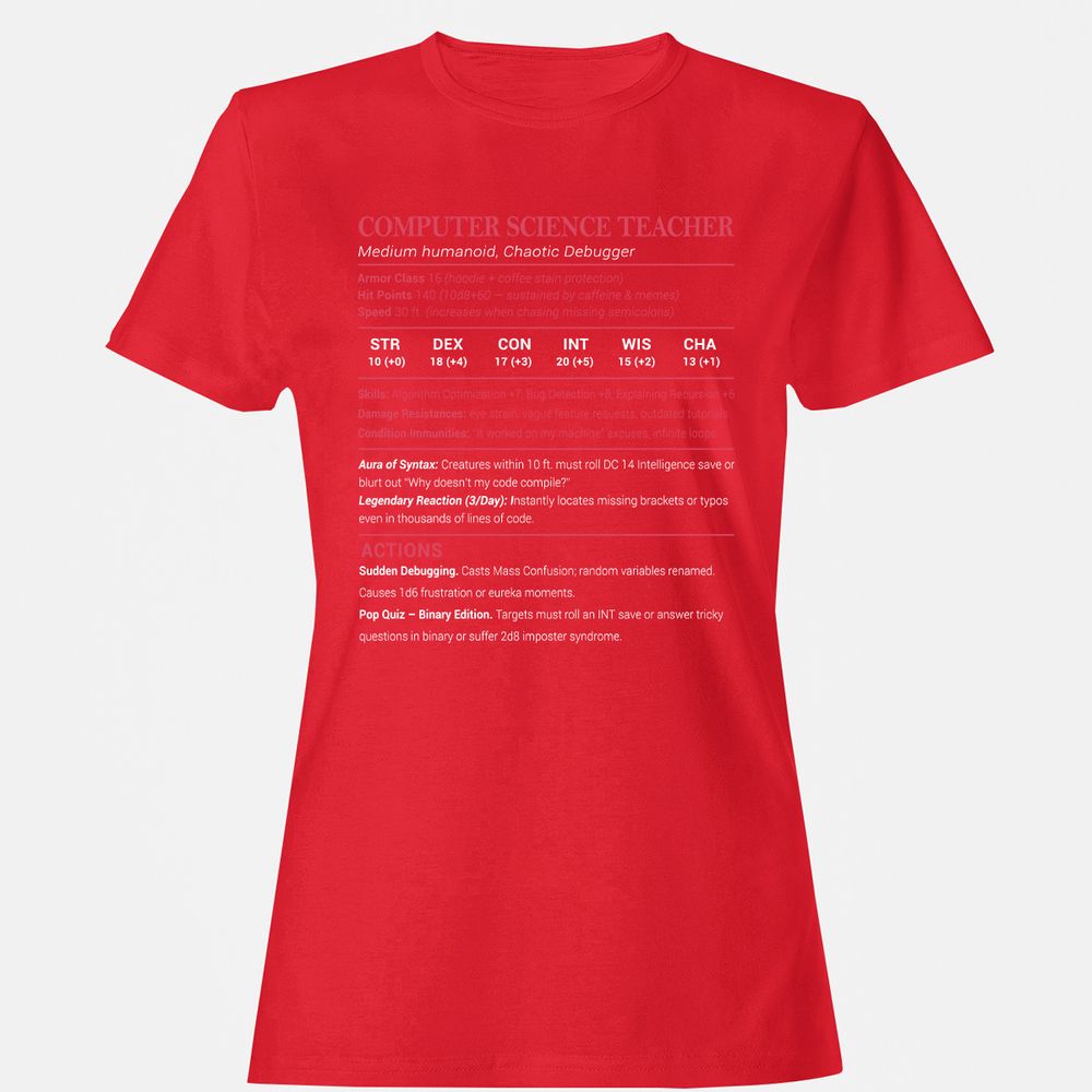 Computer Science Teacher Women's T-Shirt - Red - 13