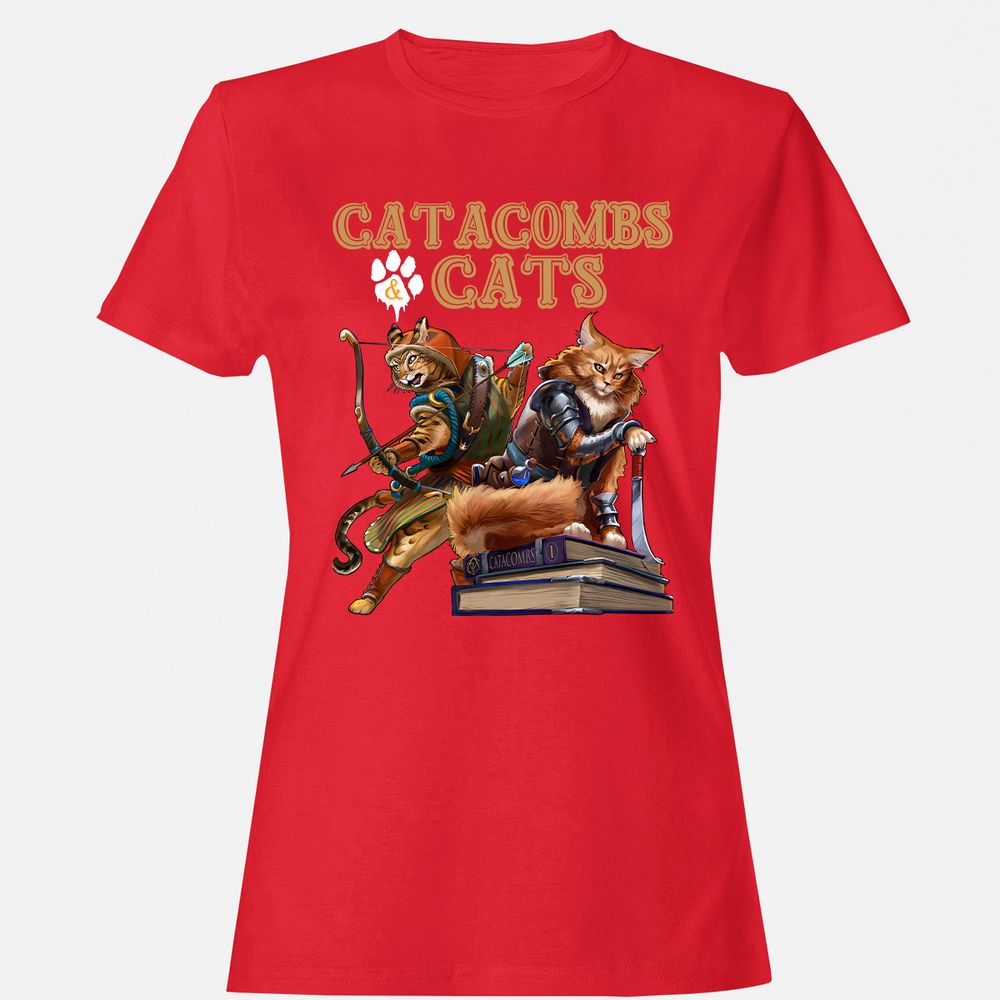 Catacombs & Cats Women's T-Shirt - Red - 13