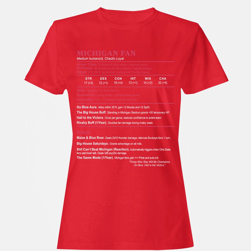 MICHIGAN FAN Women's T-Shirt - Red - 13