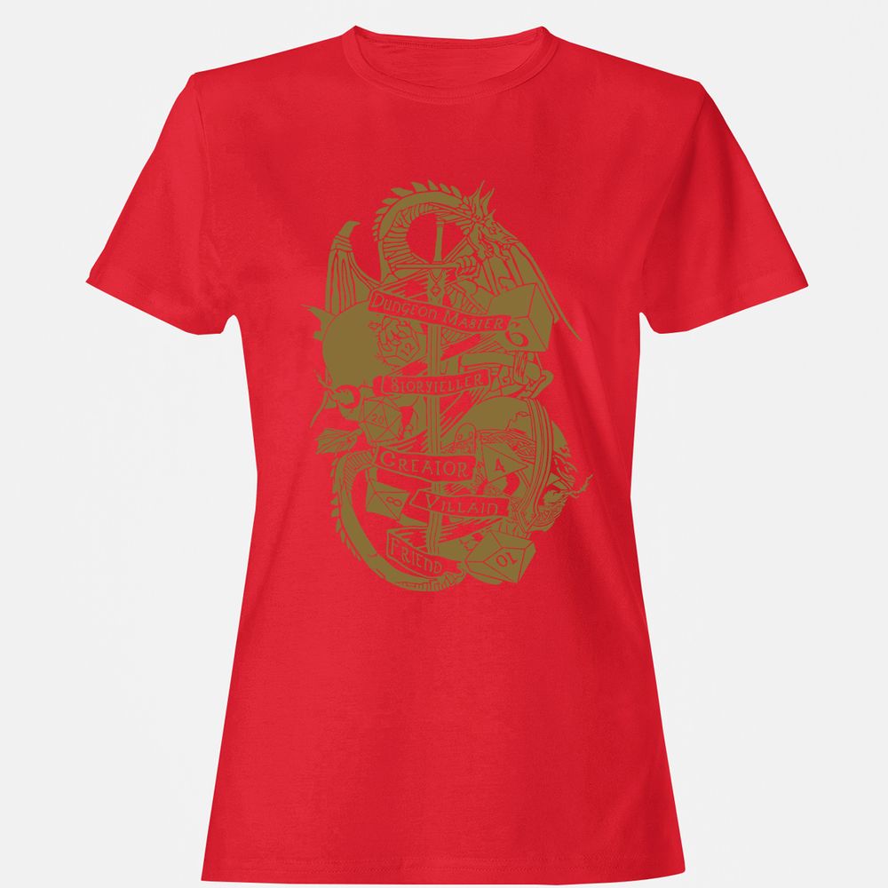 Dungeon Master Dragon Women's T-Shirt - Red - 13