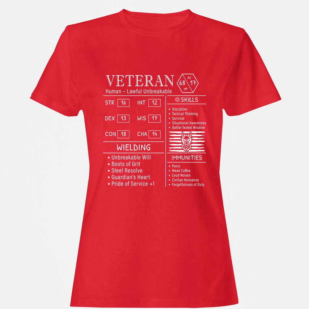 2710 veteran stats new Women's T-Shirt - Red - 13