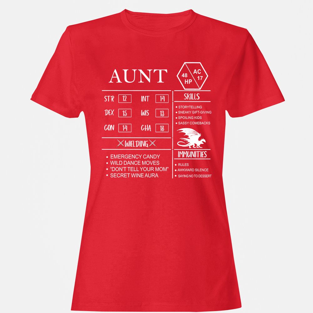 Aunt Stats Women's T-Shirt - Red - 13