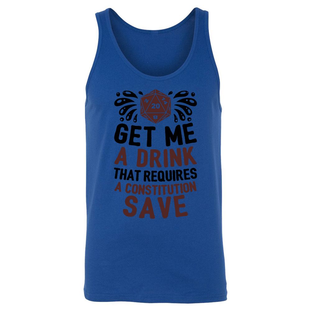Get Me A Drink Unisex Jersey Tank - True Royal - 13