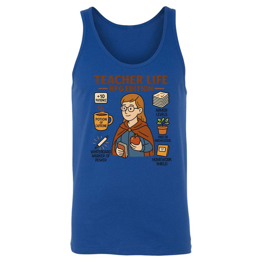 Teacher Life RPG Edition Unisex Jersey Tank - True Royal - 13