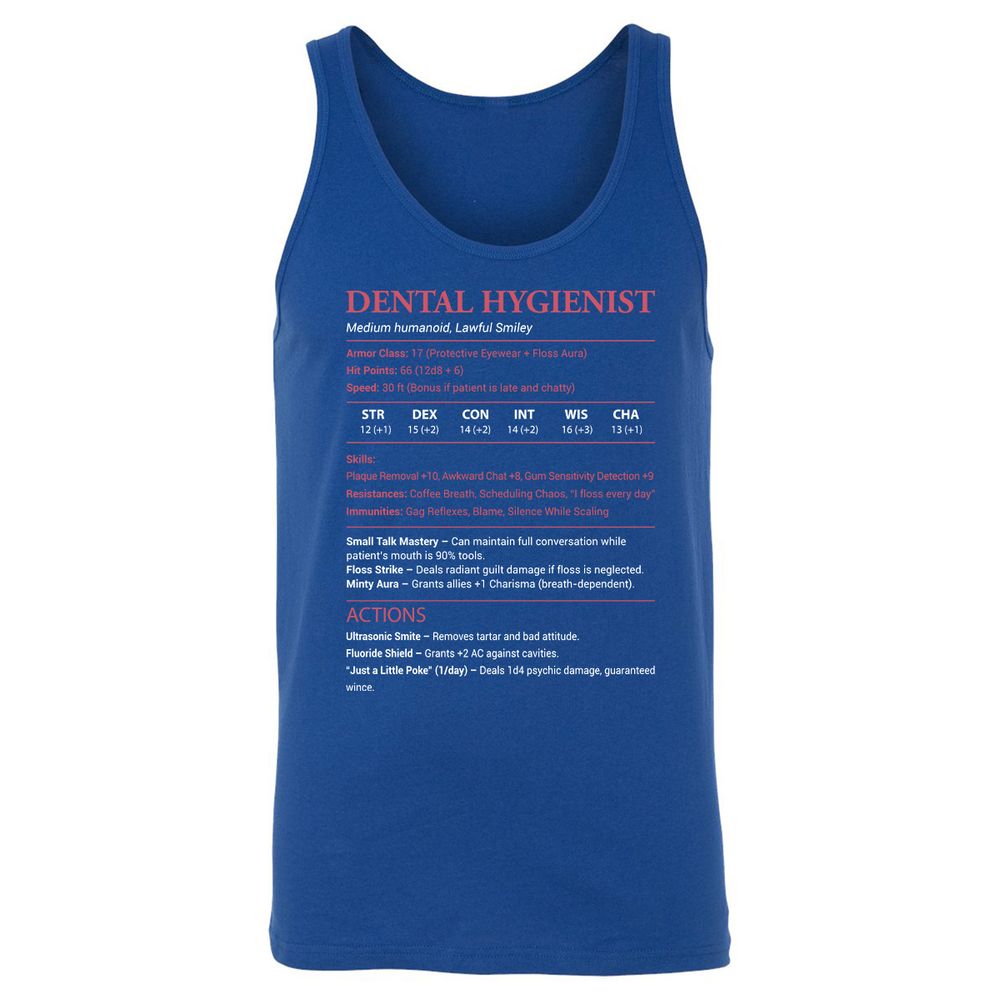 Dental Hygienist Unisex Jersey Tank - True Royal - 13