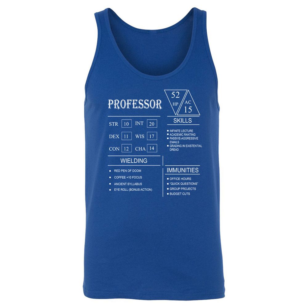Professor New Unisex Jersey Tank - True Royal - 13