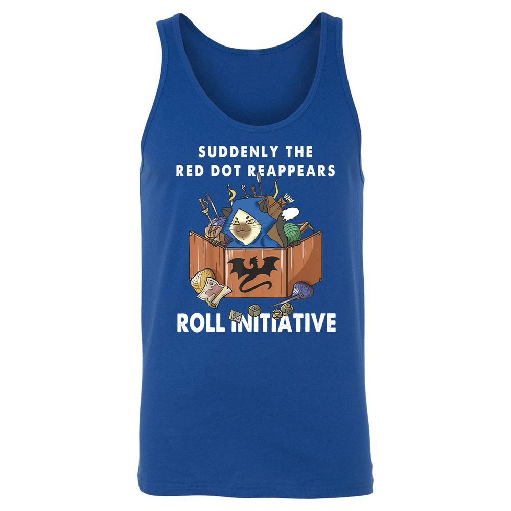 Suddenly The Red Dot Reappears Roll Initiative Unisex Jersey Tank - True Royal - 13