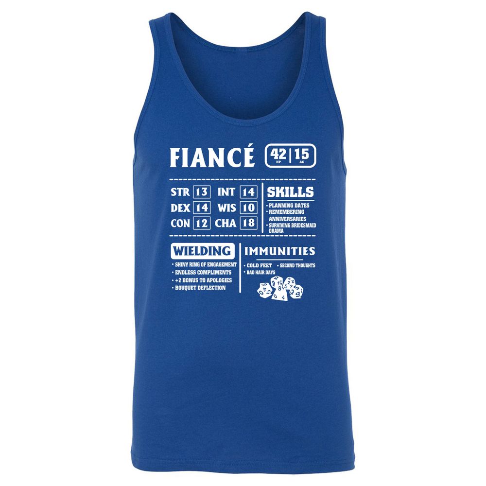 Fiance Stats Unisex Jersey Tank - True Royal - 13