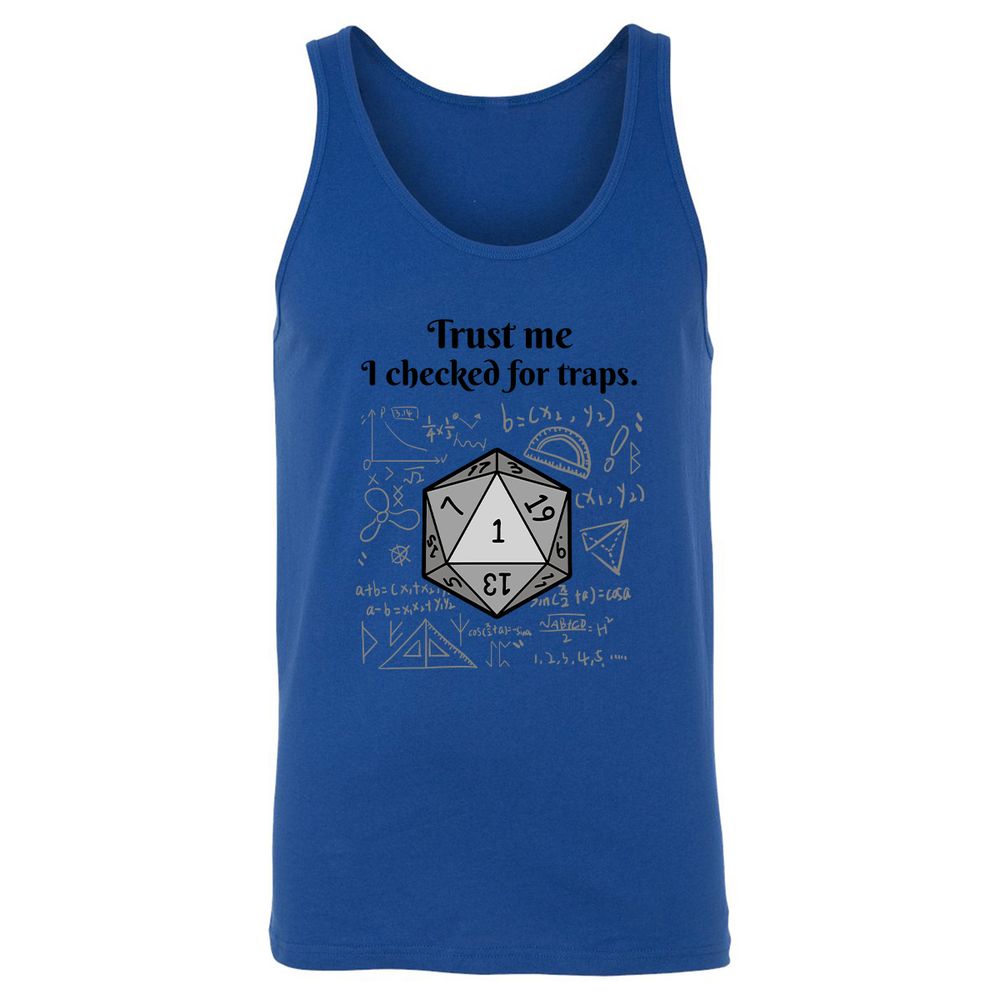 Trust me, I checked for traps. Unisex Jersey Tank - True Royal - 13