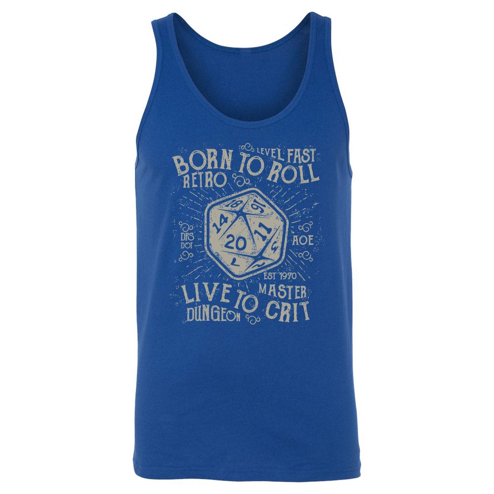 Born To Roll Live To Crit Unisex Jersey Tank - True Royal - 13