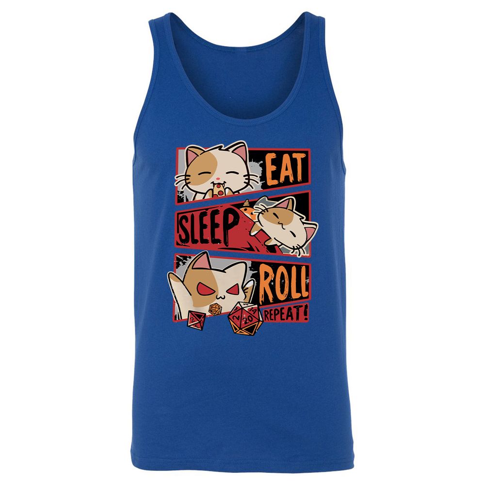 Eat Sleep Roll Repeat Unisex Jersey Tank - True Royal - 13