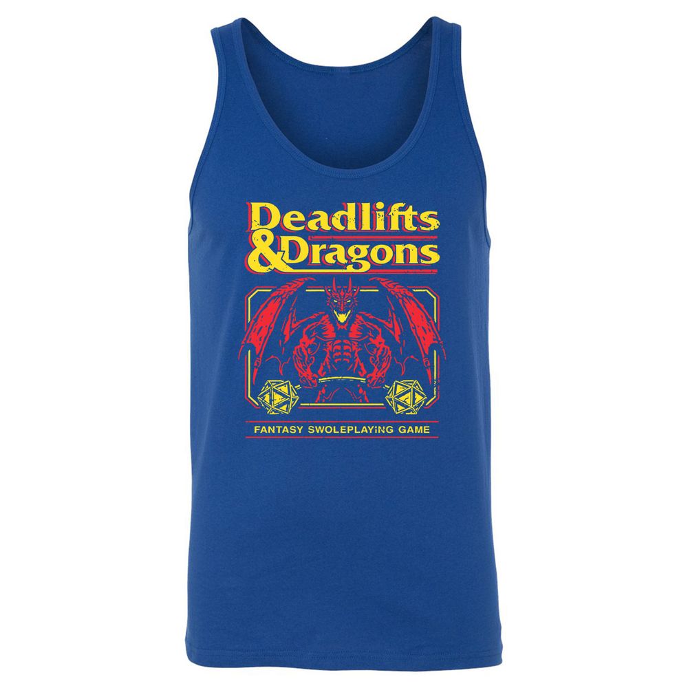 Deadlifts And Dragons Unisex Jersey Tank - True Royal - 13