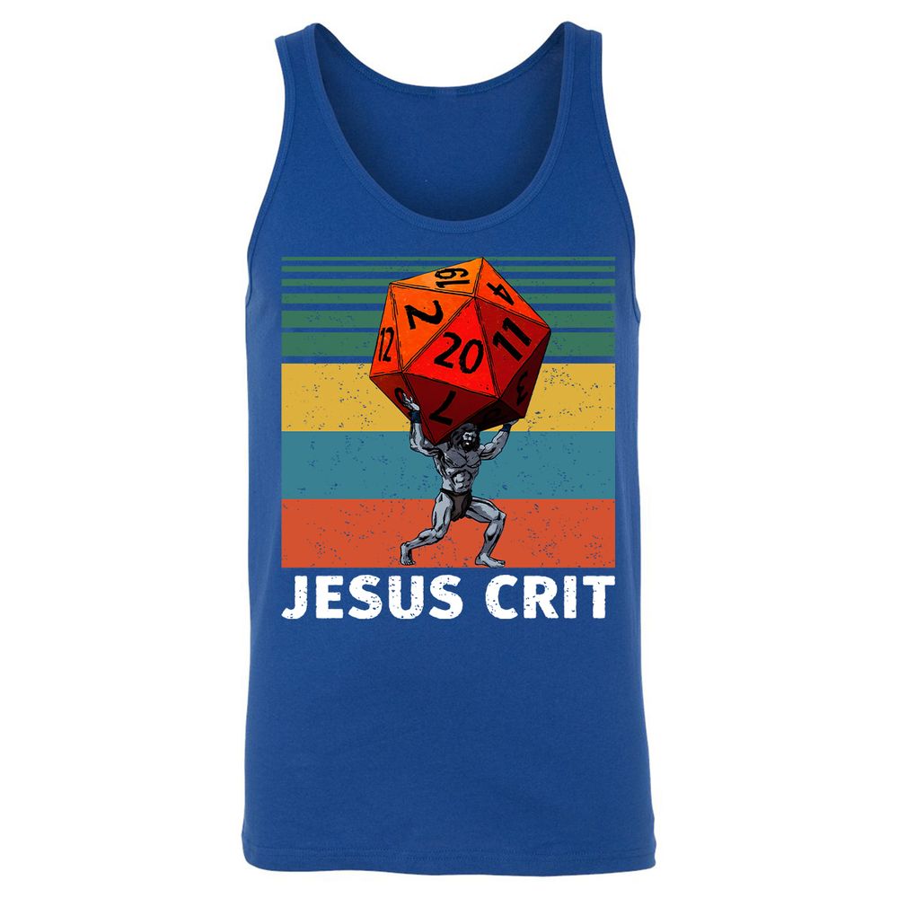 Jesus Crit Unisex Jersey Tank - True Royal - 13