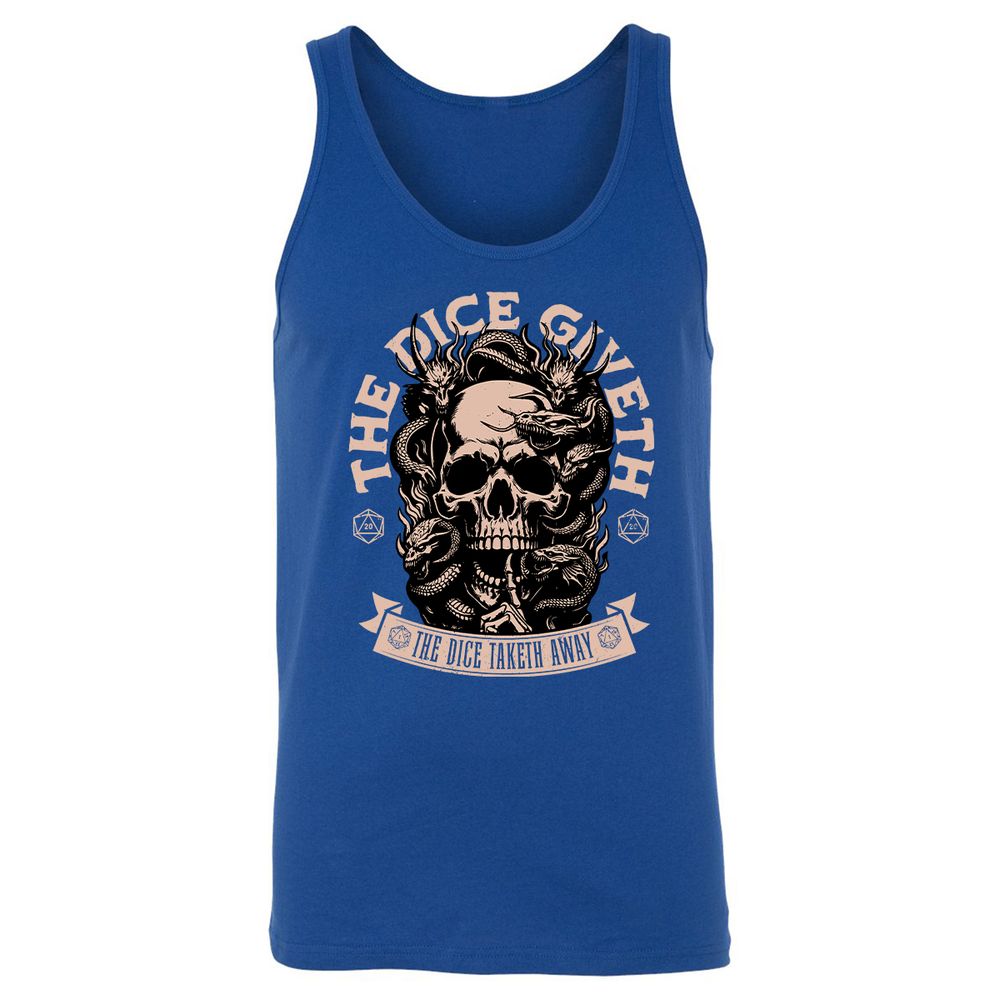 The Dice Giveth The Dice Taketh Away Unisex Jersey Tank - True Royal - 13