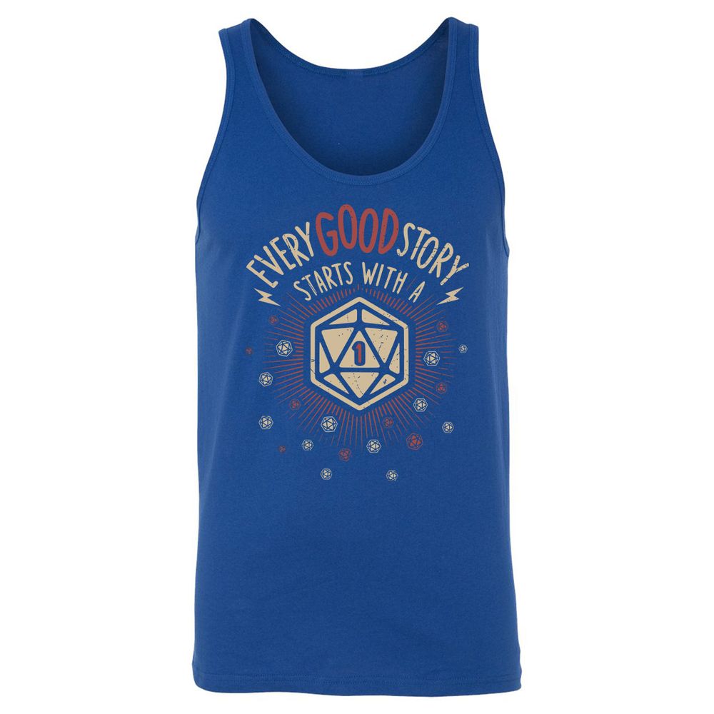 Good Story Starts With A 1 Unisex Jersey Tank - True Royal - 13