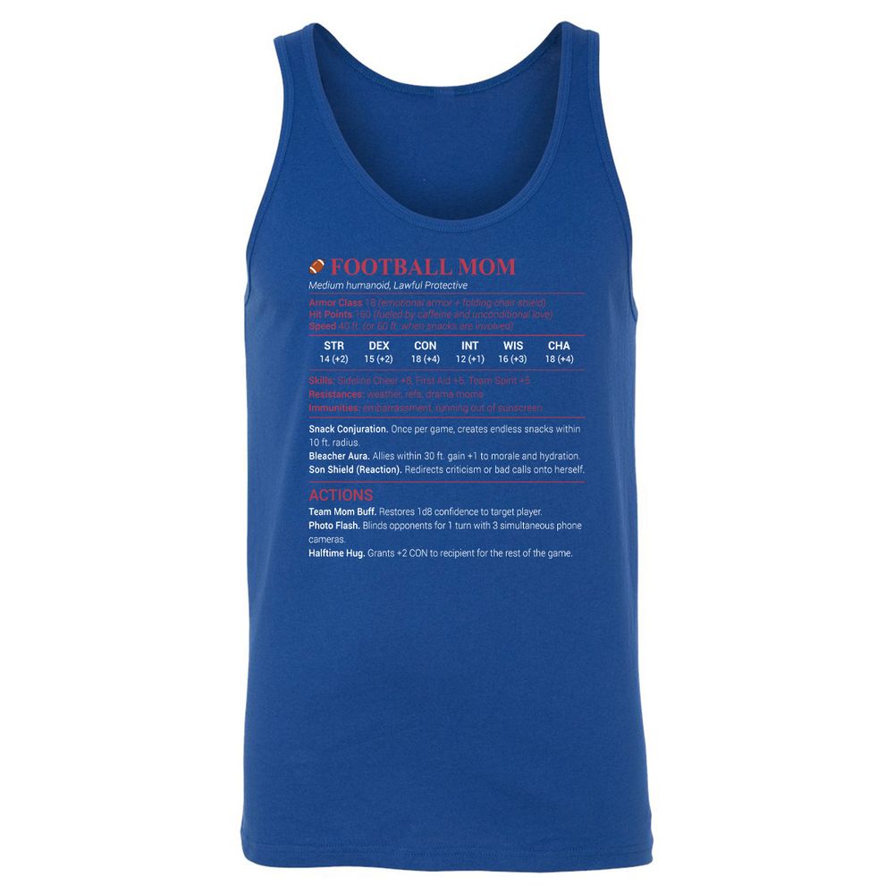 Football Mom Unisex Jersey Tank - True Royal - 13