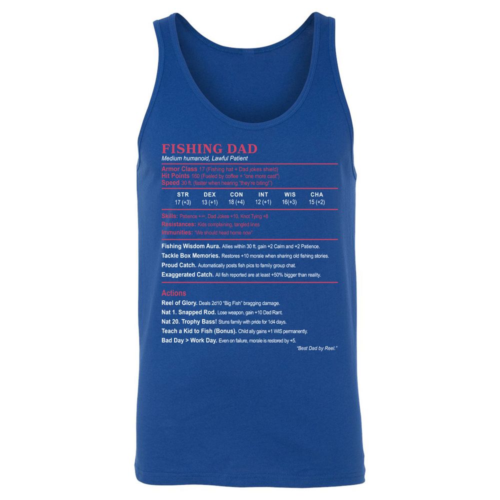 FISHING DAD Unisex Jersey Tank - True Royal - 13