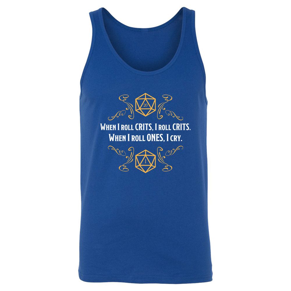 When I Roll Crits Unisex Jersey Tank - True Royal - 13