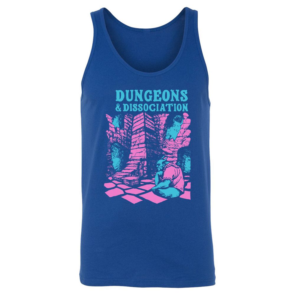 Dungeons And Dissociation Unisex Jersey Tank - True Royal - 13