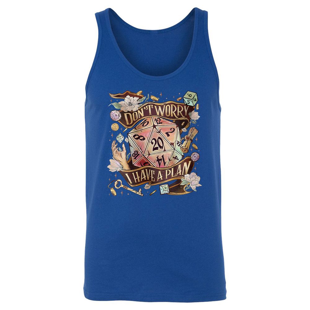 Floral Don't Worry I Have A Plan Unisex Jersey Tank - True Royal - 13