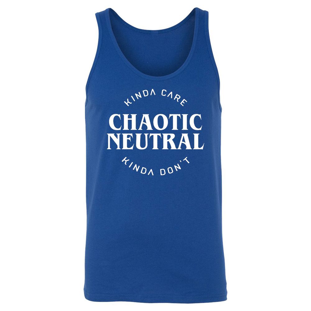 Chaotic Neutral Alignment Kinda Care Kinda Don't Unisex Jersey Tank - True Royal - 13