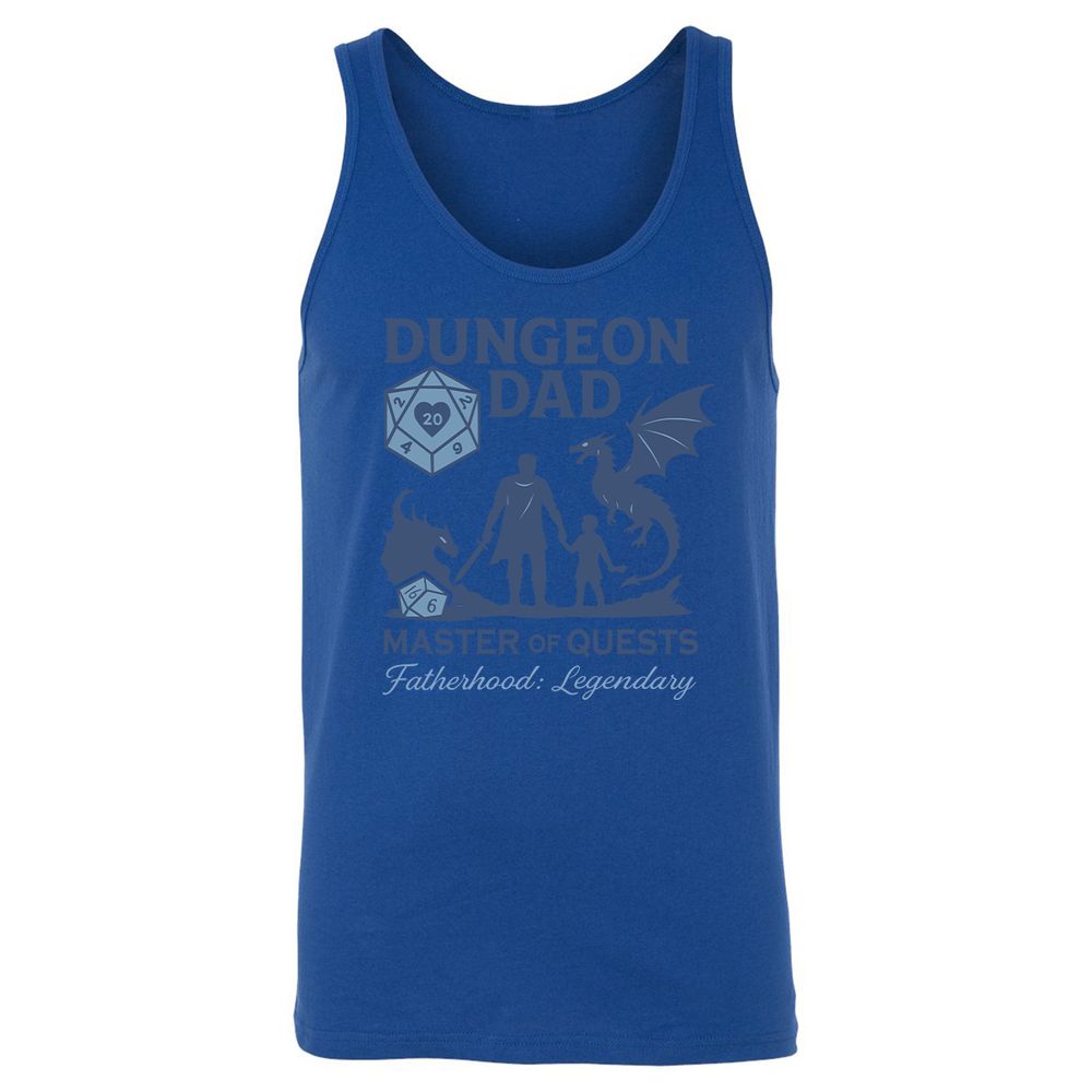 Dungeon Dad Master Of Quests Unisex Jersey Tank - True Royal - 13
