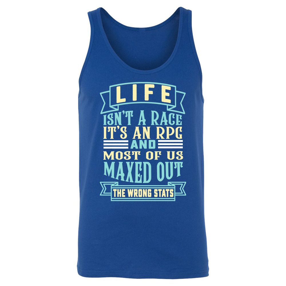 Life Is A RPG Unisex Jersey Tank - True Royal - 13