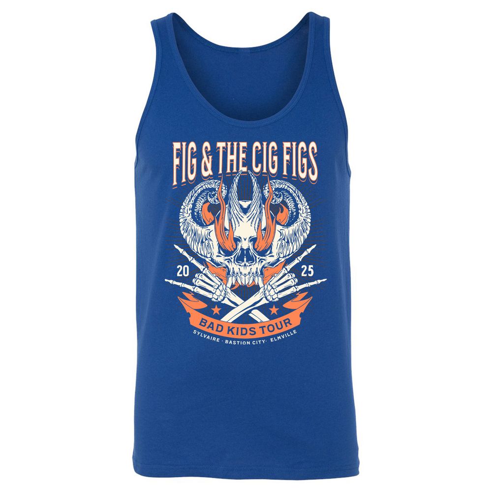 Fig and the Cig Figs, Dimension 20 Unisex Jersey Tank - True Royal - 13