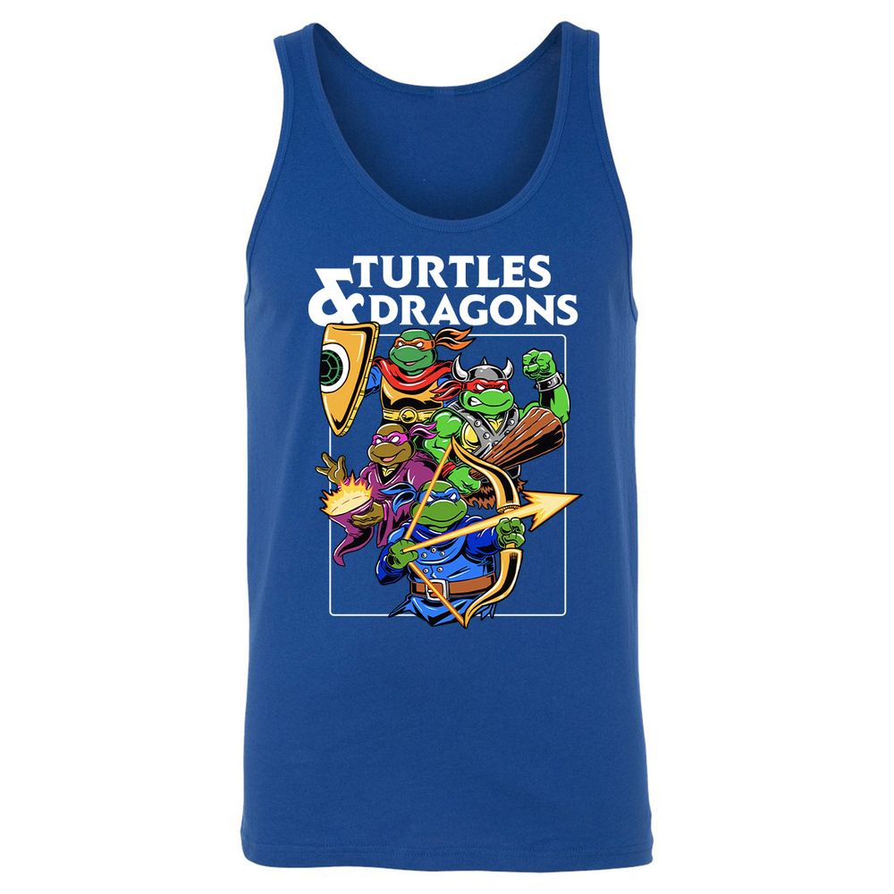 Turtles & Dragons Unisex Jersey Tank - True Royal - 13