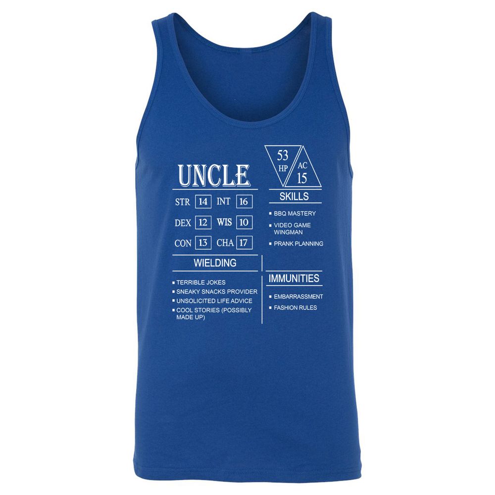 Uncle Stats Unisex Jersey Tank - True Royal - 13